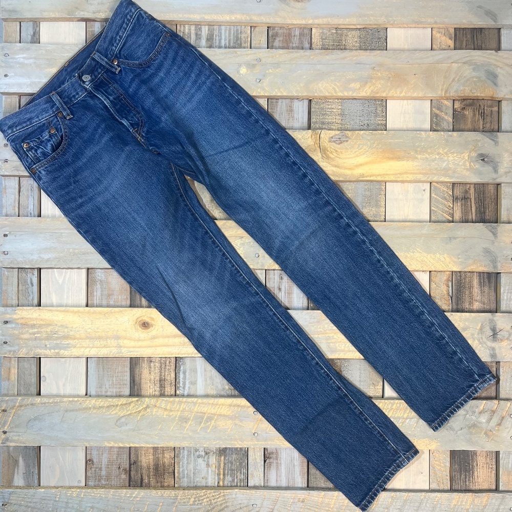 EUC [Levi's] Mid Rise Straight Leg Men's 501 Denim Blue Jeans 28X32 | Women's 6 - Picture 3 of 14